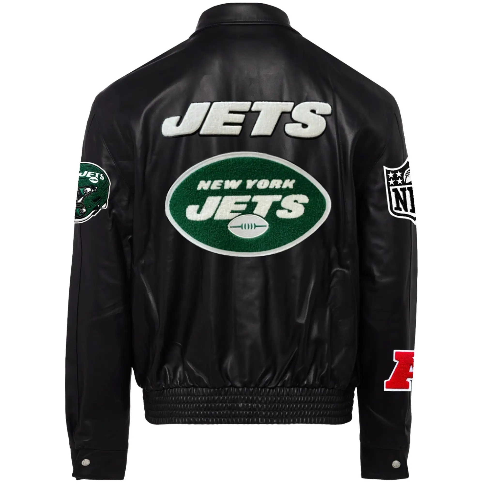 New-York-Jets-Jeff-Hamilton-Black-Leather-Varsity-Jacket-LeatherMoto