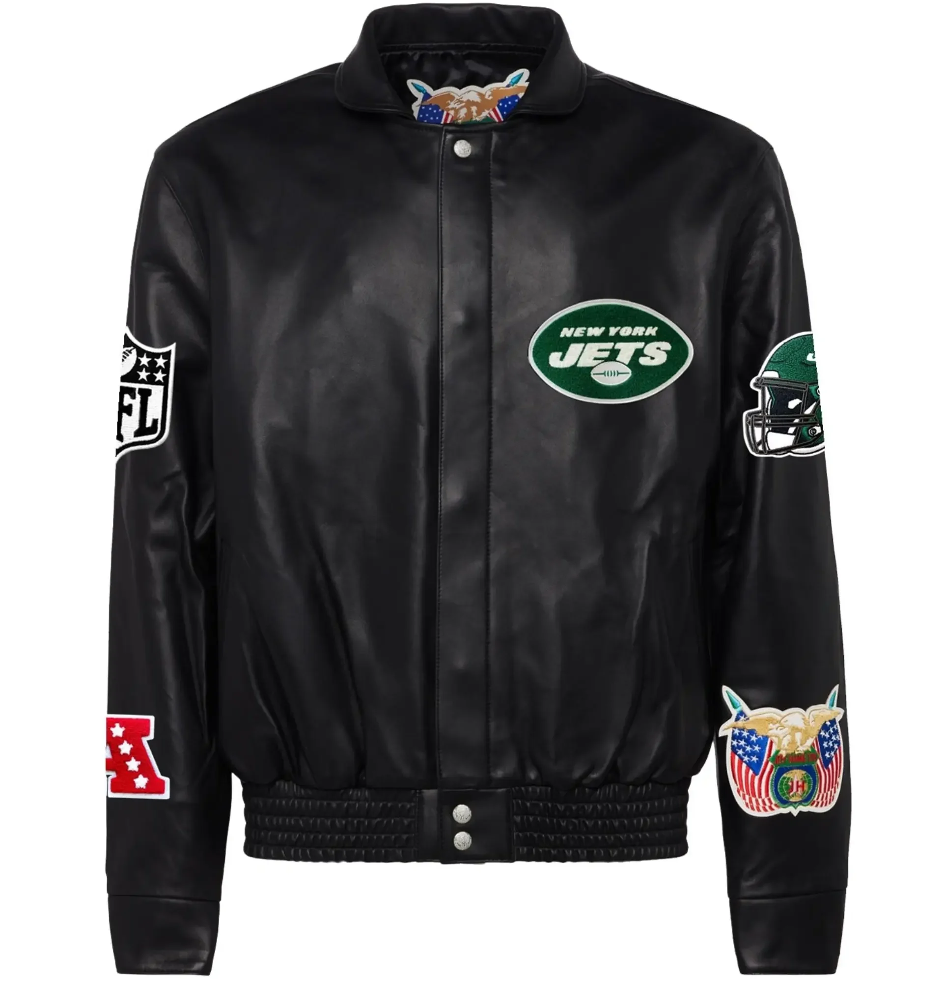New-York-Jets-Jeff-Hamilton-Black-Leather-Varsity-Jacket-LeatherMoto