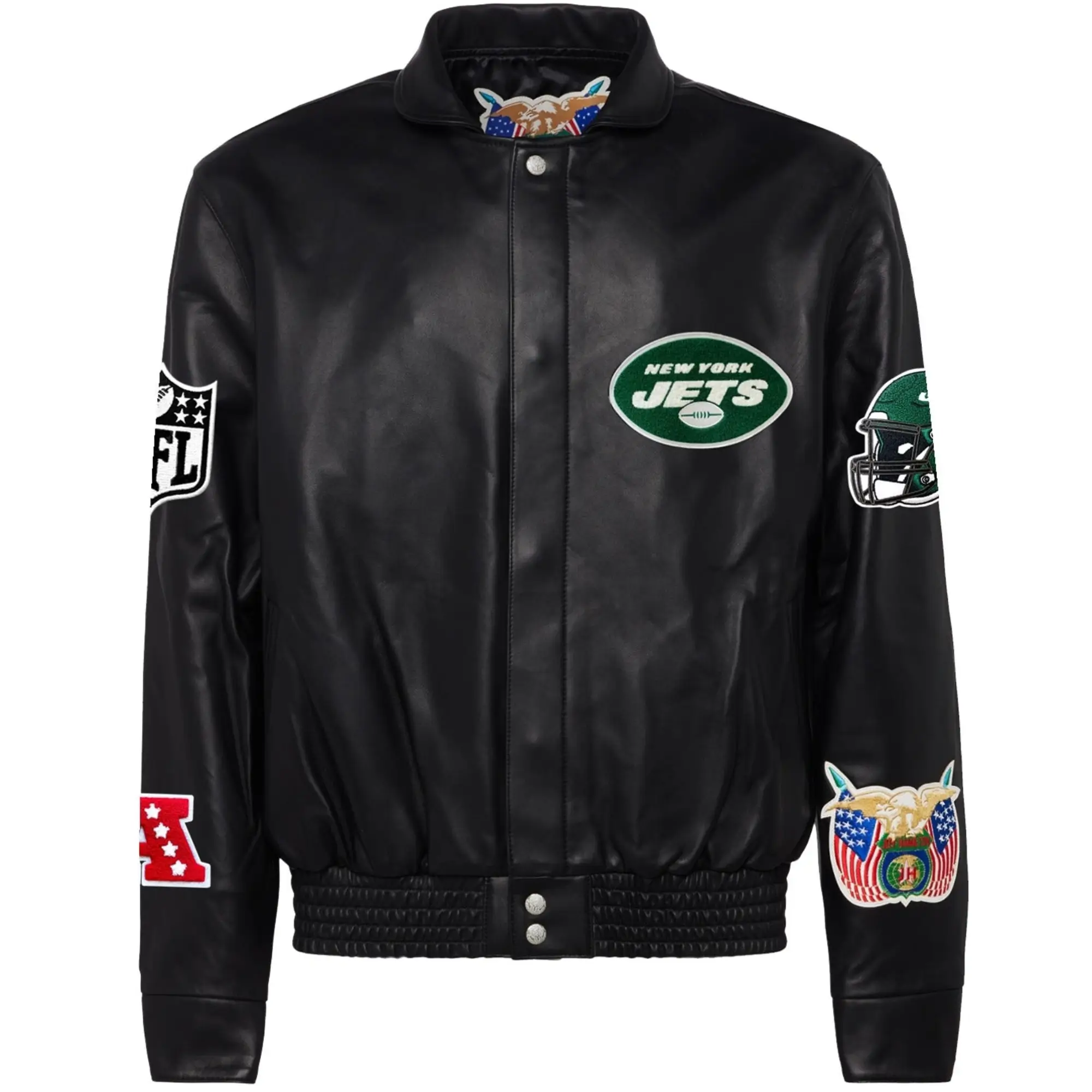 New-York-Jets-Jeff-Hamilton-Black-Leather-Varsity-Jacket-LeatherMoto
