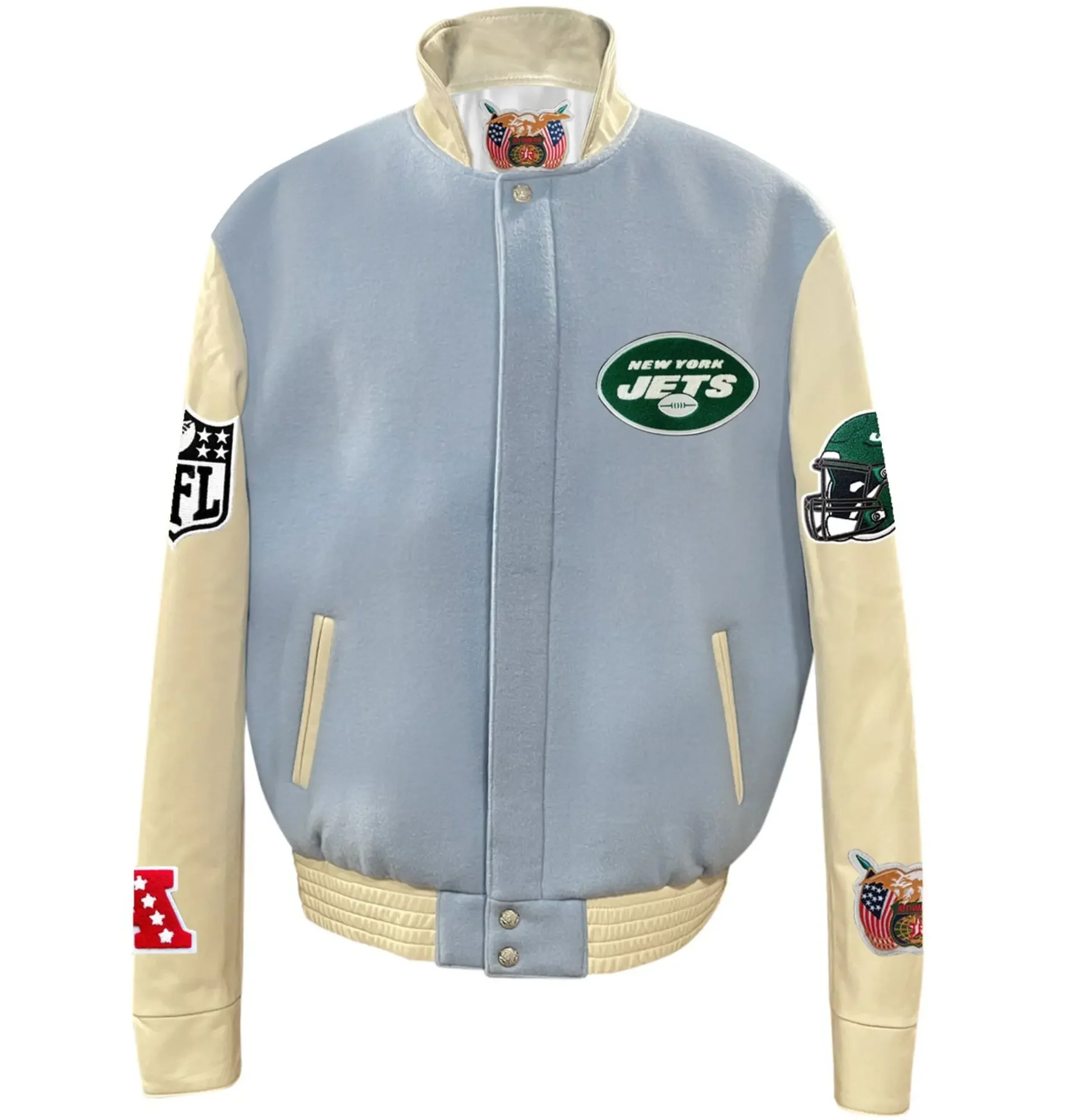 New-York-Jets-Jeff-Hamilton-Stand-Up-Collar-Wool-Leather-Varsity-Jacket-LeatherMoto