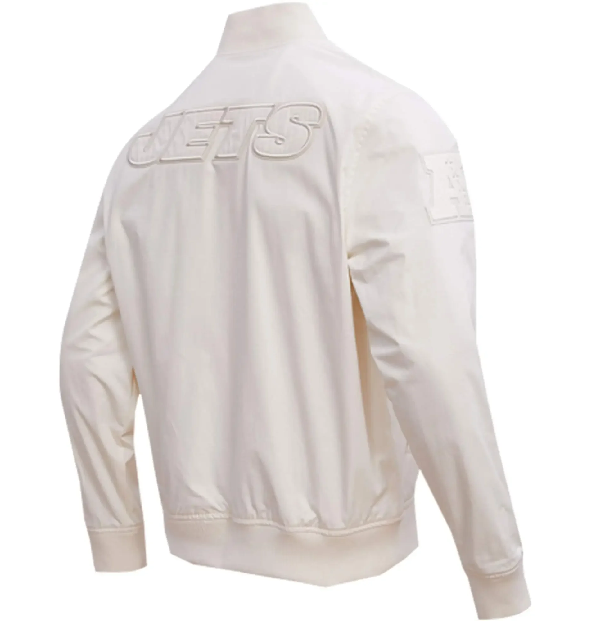 New-York-Jets-pro-Standard-Neutral-Full-Zip-Satin-Varsity-Jacket-LeatherMoto