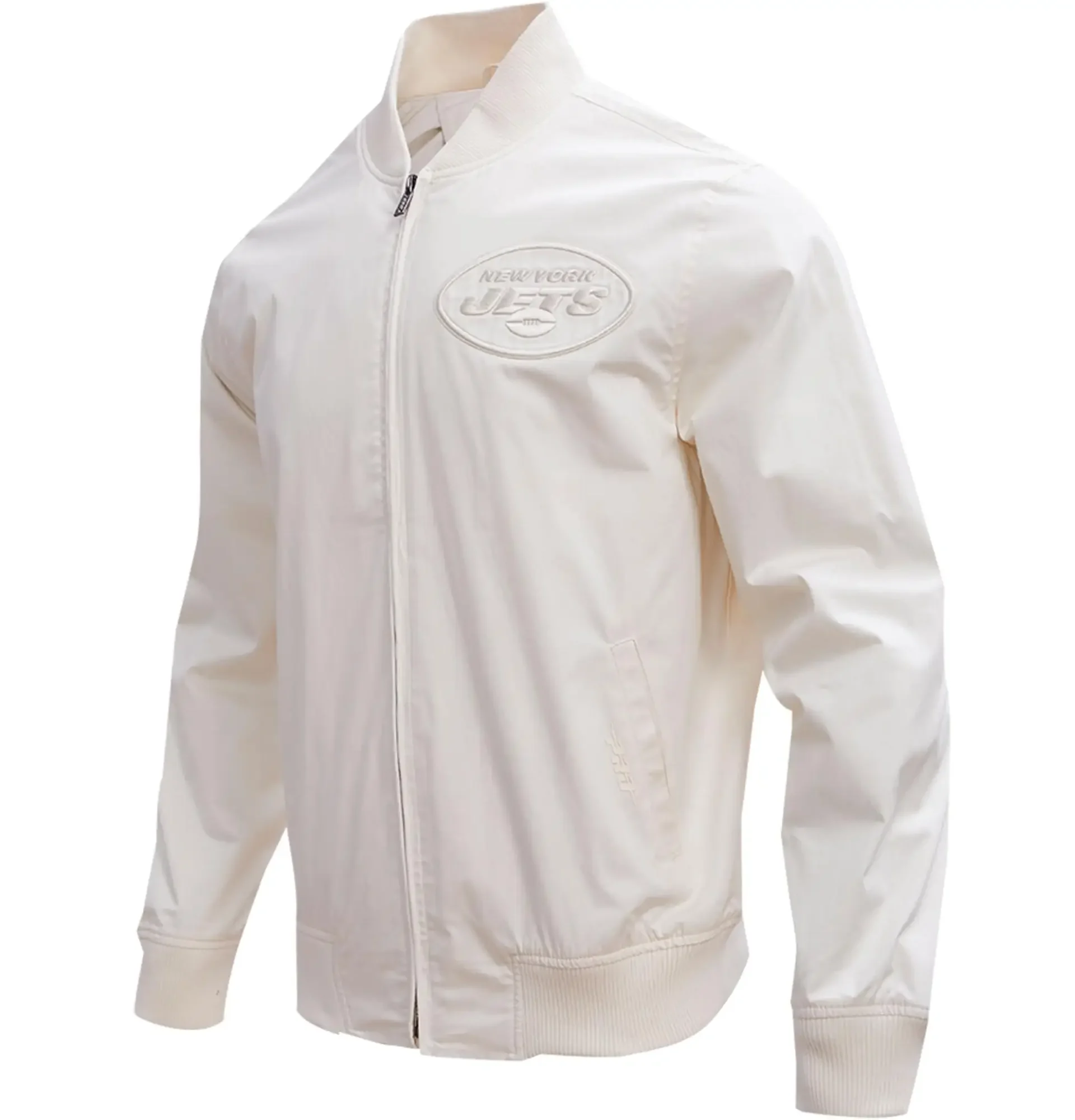 New-York-Jets-pro-Standard-Neutral-Full-Zip-Satin-Varsity-Jacket-LeatherMoto