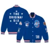 New-York-Rangers-OVO-x-NHL-Blue-Full-Snap-Varsity-Jacket-leather moto (2)