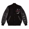 OVO-For-All-The-Dogs-Varsity-Jacket-Black leather moto (2)