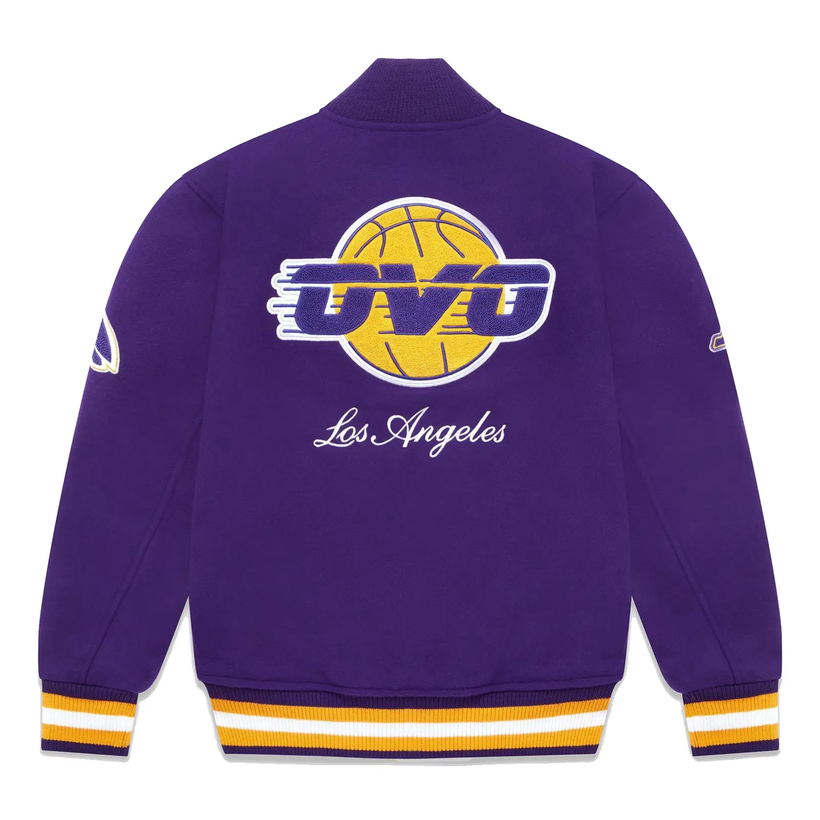 OVO-x-NBA-Lakers-Varsity-Jacket-leather moto 1