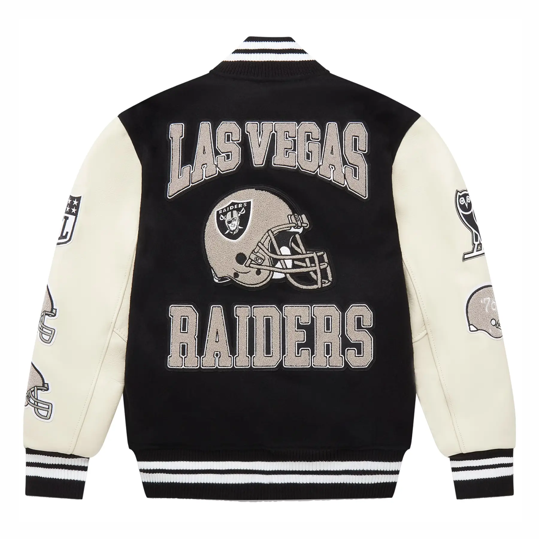 OVO-x-NFL-Las-Vegas-Raiders-Black-Full-Snap-Varsity-Jacket- leather moto (6)
