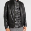 Onyx Black Biker Quilted Shoulder Real Leather Jacket for Men (4)