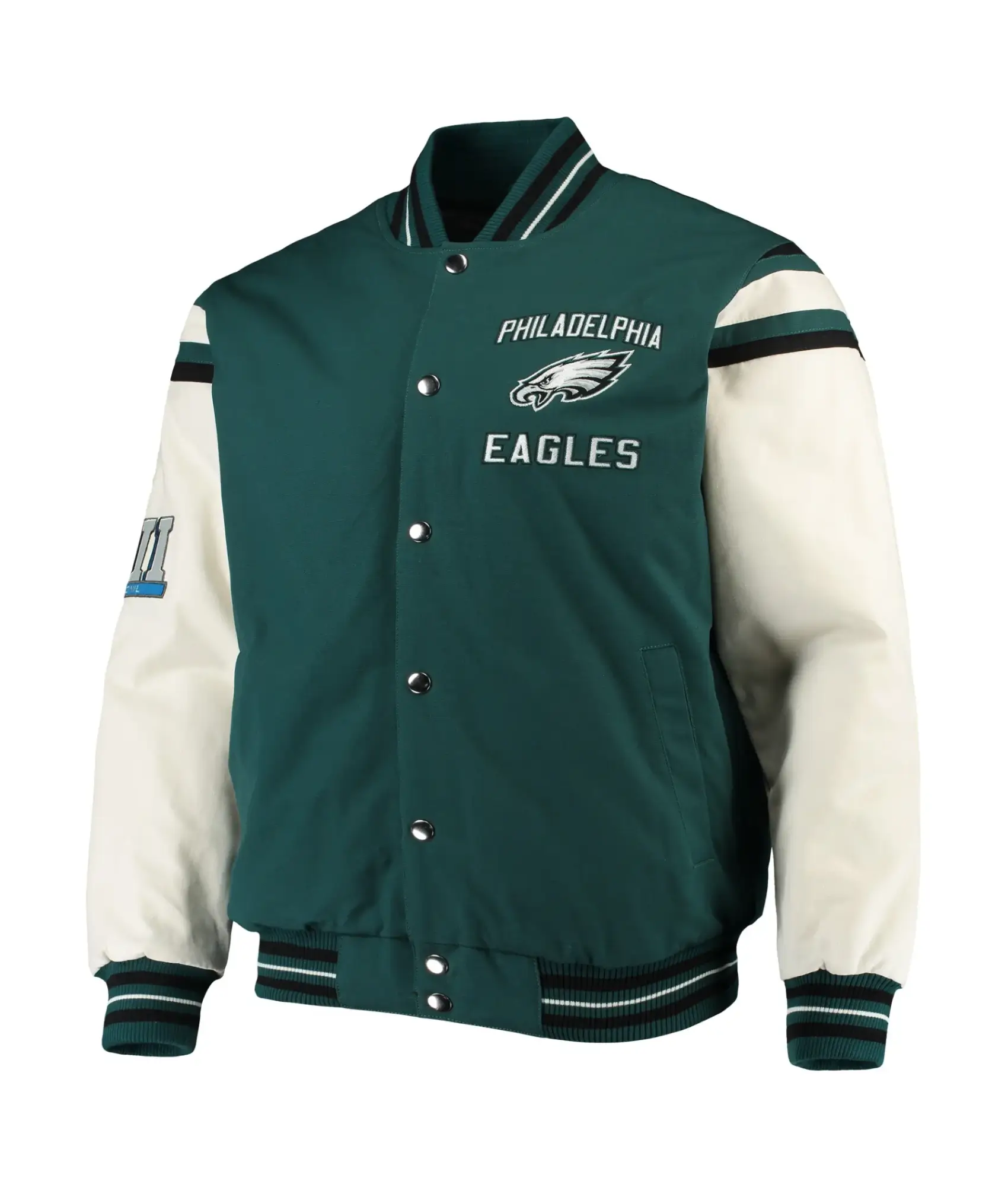 Philadelphia-Eagles-G-III-Sports-Victory-Full-Snap-Midnight-Green-Varsity-Jacket-LeatherMoto