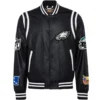 Philadelphia-Eagles-Jeff-Hamilton-Black-Leather-Full-Snap-Varsity-Jacket-LeatherMoto