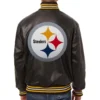 Pittsburgh-Steelers-Brown-Leather-Varsity-Jacket-LeatherMoto