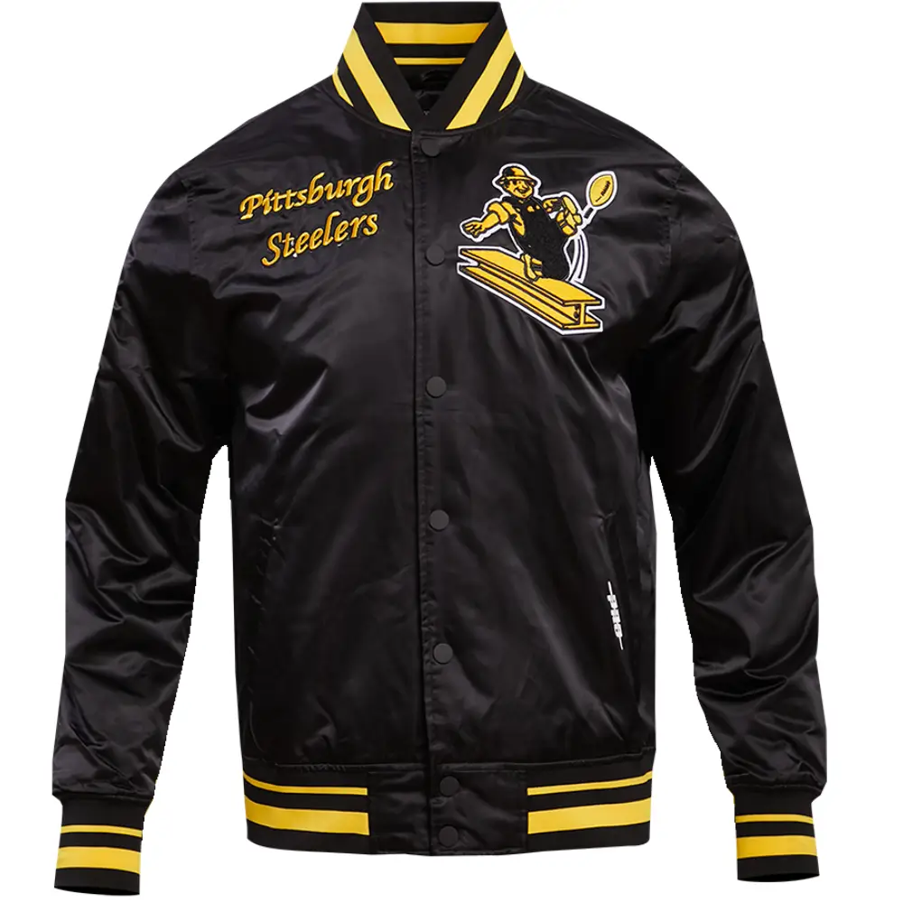 Pittsburgh-Steelers-Classic-Rib-Satin-Varsity-Black-Jacket-LeatherMoto