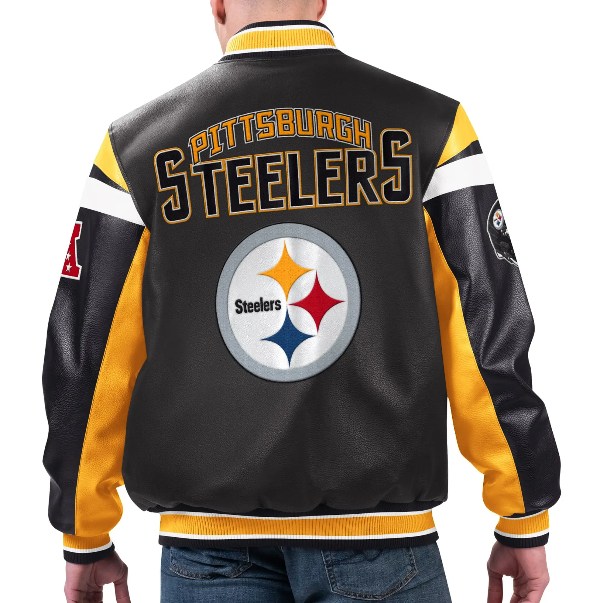 Pittsburgh-Steelers-G-III-Sports-by-Carl-Banks-Black-Leather-Varsity-Jacket-LeatherMoto