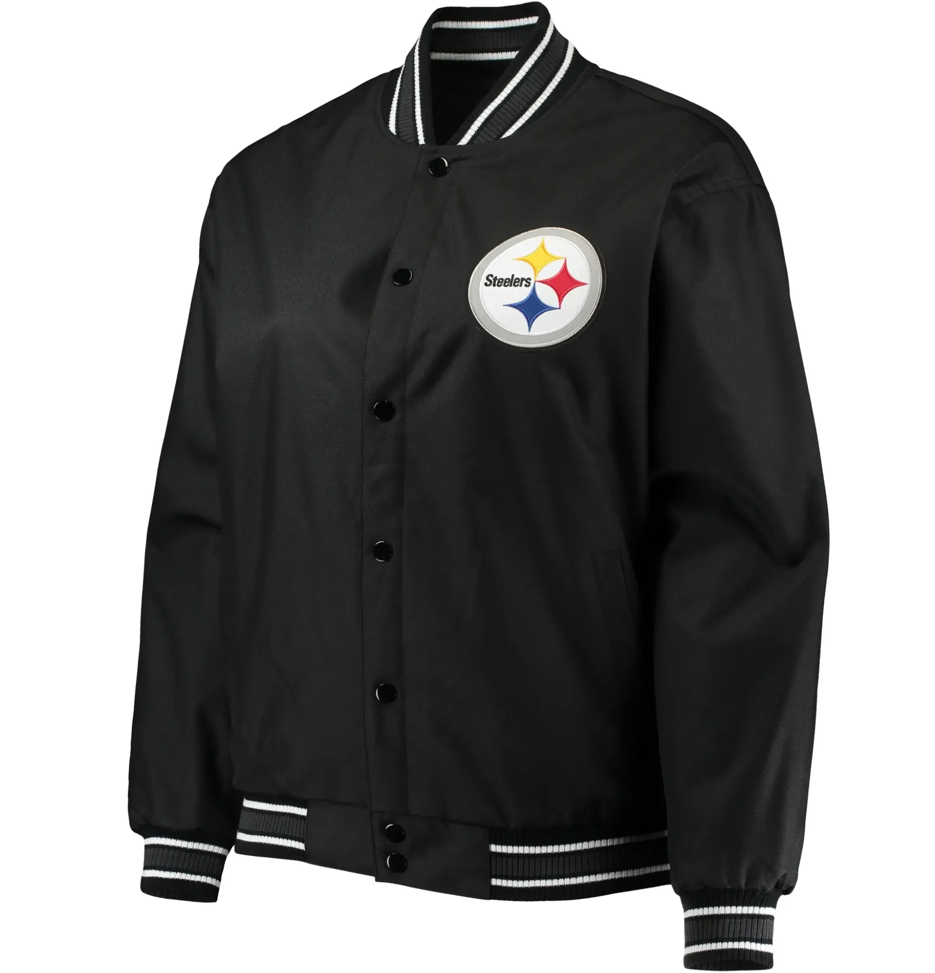 Pittsburgh-Steelers-Satin-Varsity-Black-Jacket-LeatherMoto