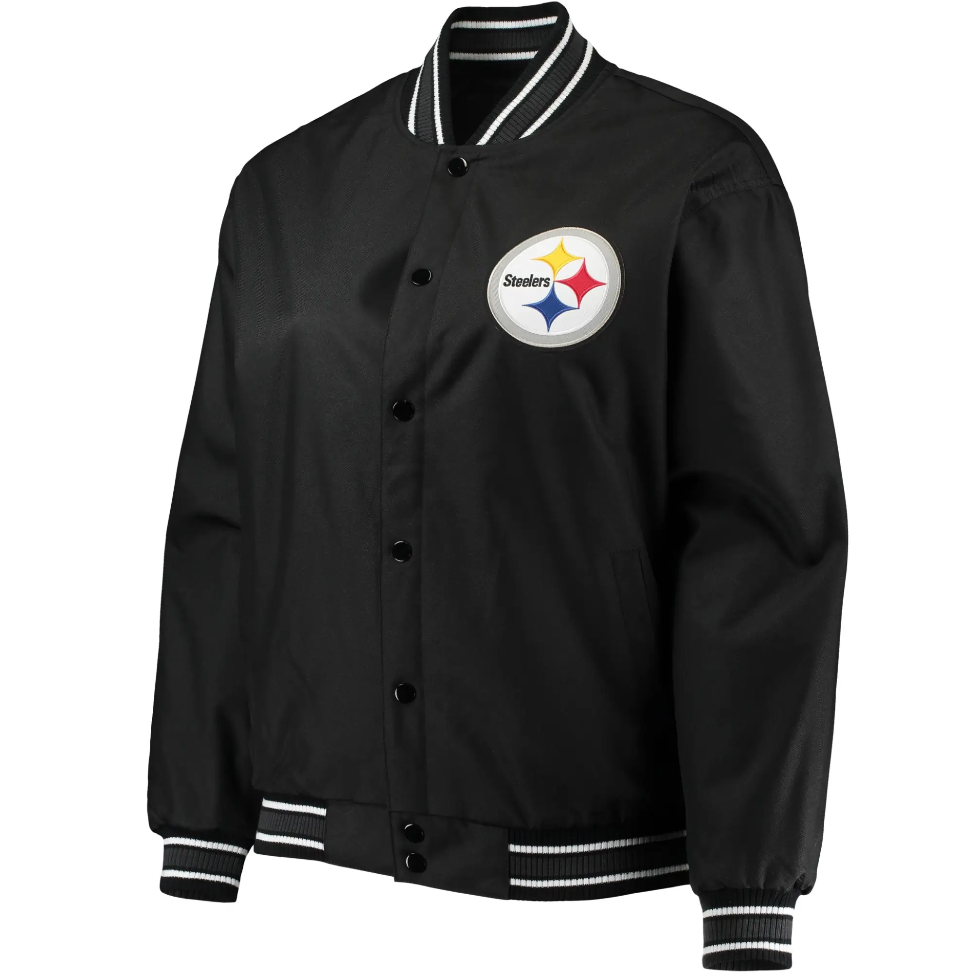 Pittsburgh-Steelers-Satin-Varsity-Black-Jacket-LeatherMoto