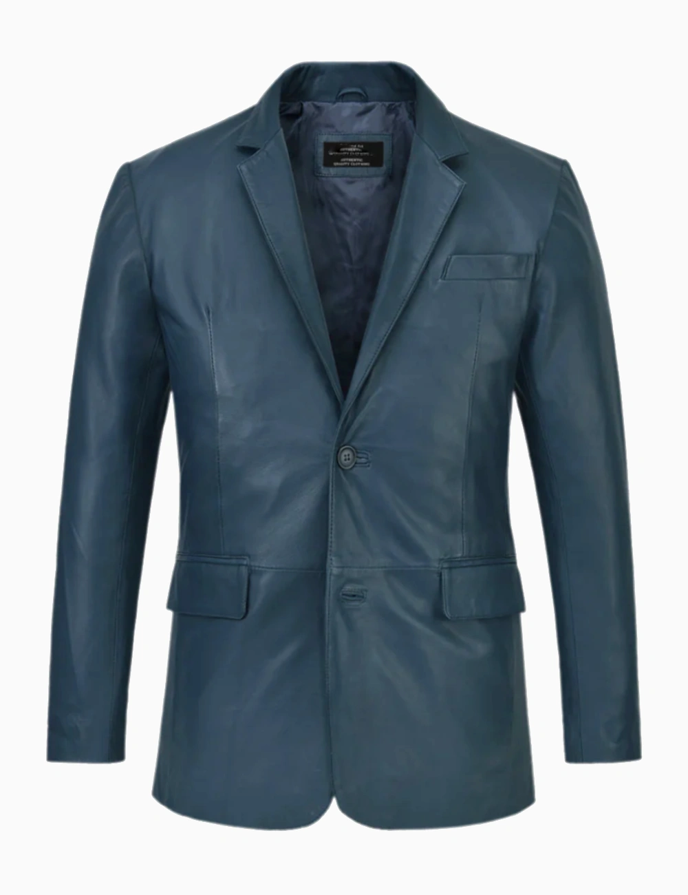Regal Sapphire Navy Leather Blazer (1)