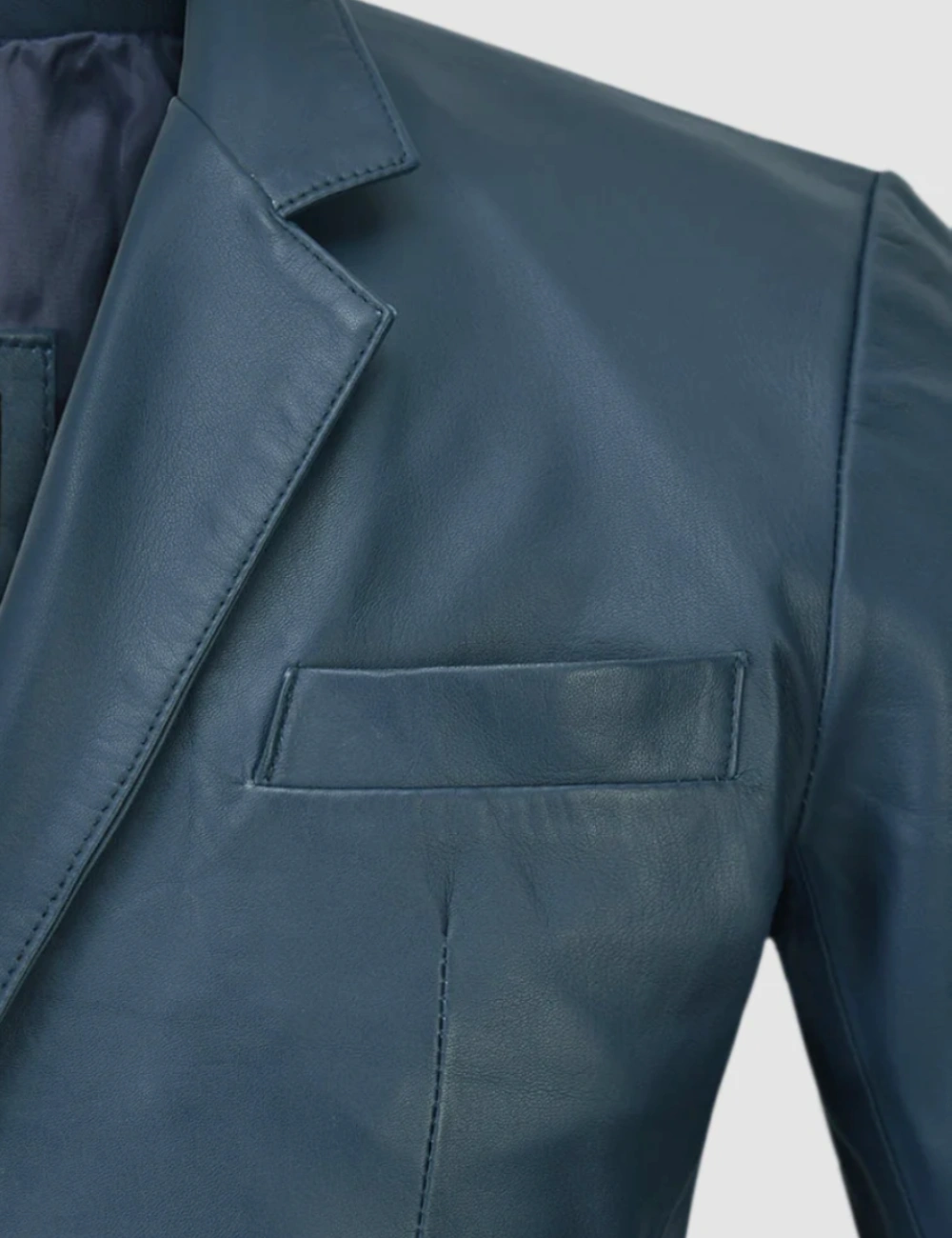 Regal Sapphire Navy Leather Blazer (2)