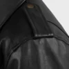 Resident Evil Inspired Black Leather Jacket – Tactical Style with Pockets and Arm Detailing (3)