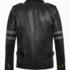 Resident Evil Inspired Black Leather Jacket – Tactical Style with Pockets and Arm Detailing (4)