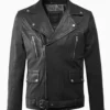 Resolute Rider Classic Black Leather Jacket – Tough Moto Design with Belted Waist (1)