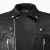 Resolute Rider Classic Black Leather Jacket – Tough Moto Design with Belted Waist (2)