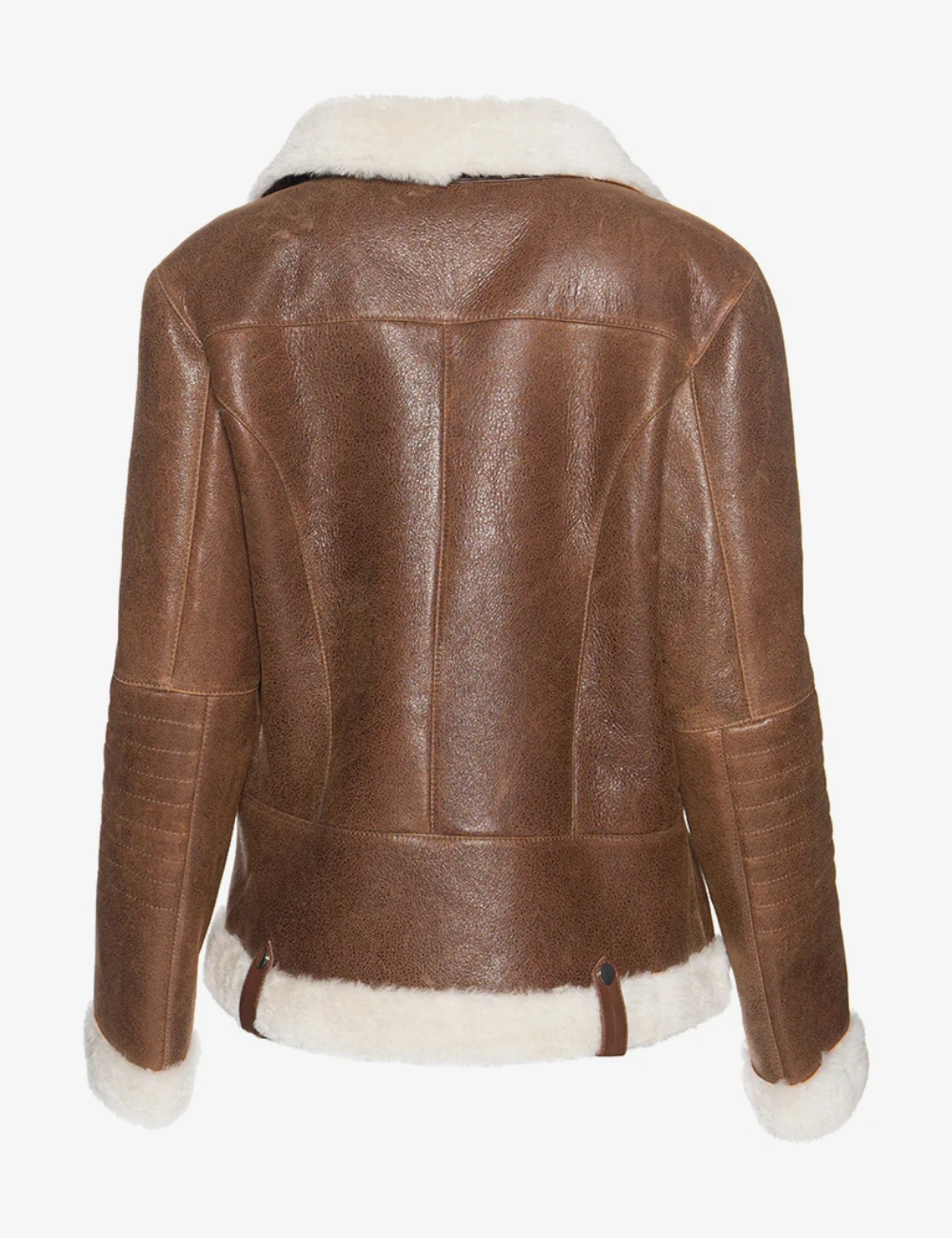 Rich Bronze Brown Sheepskin Shearling Jacket – Luxe Winter Elegance (1)