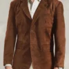Rustic Oak Suede Leather Blazer (3)