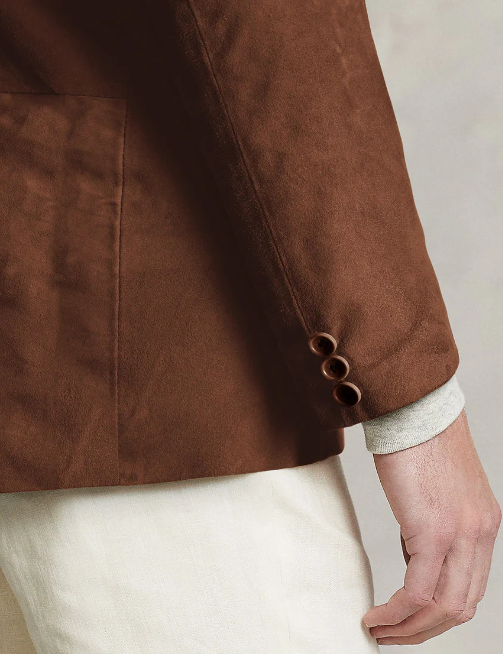 Rustic Oak Suede Leather Blazer (4)