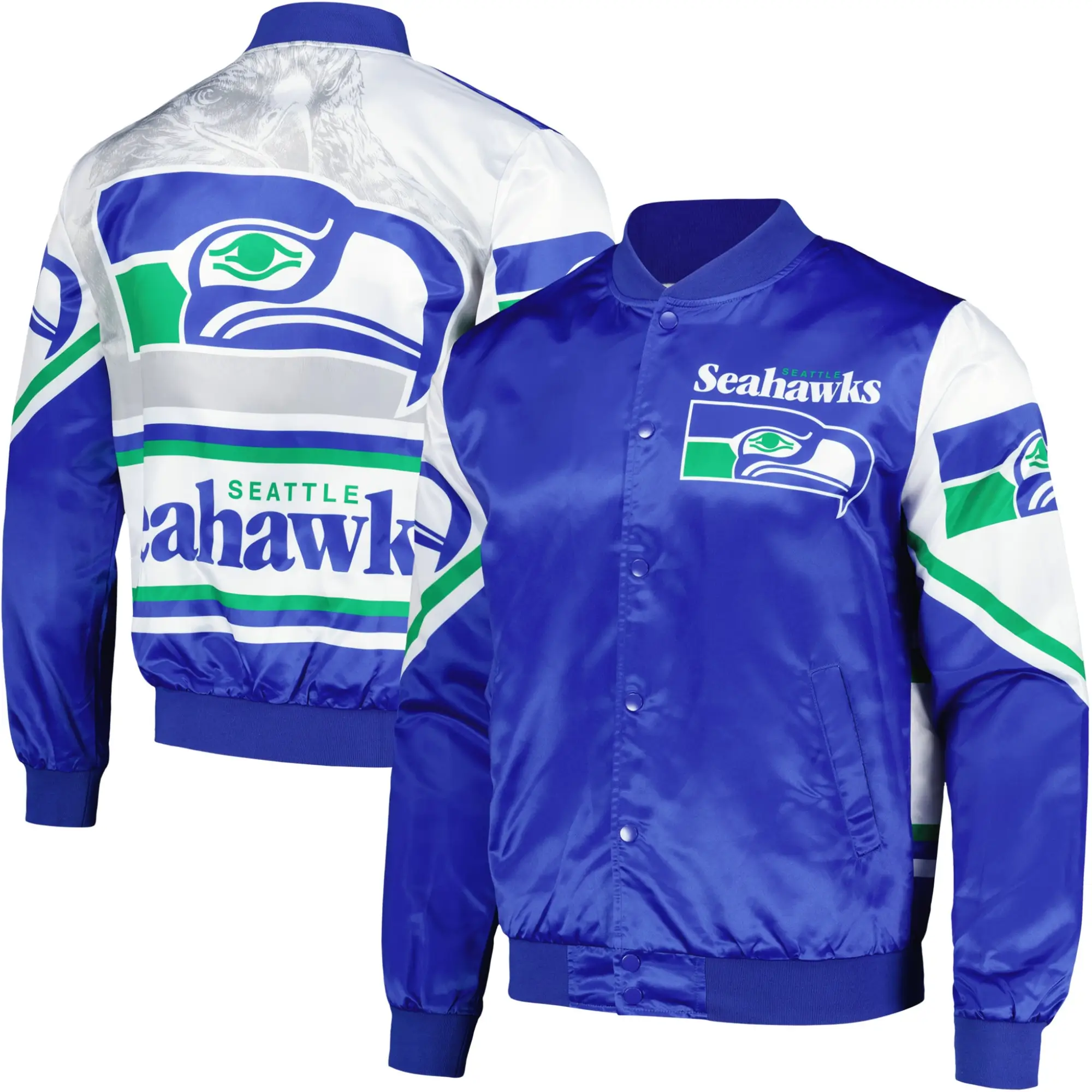 Seattle-Seahawks-Football-Team-Players-Satin-Varsity-Jacket-Blue-White-LeatherMoto