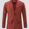Signature Red Suede Leather Blazer For Men (1)