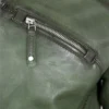 Sleek Urban Men's Dark Green Leather Moto Jacket with Removable Hooded (2)