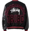 Stussy-35th-IST-Milano-Chapter-International-Black-Wool-Leather-Varsity-Jacket- leather moto