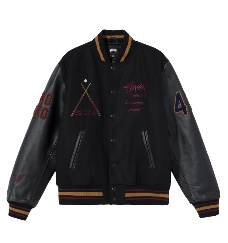 Stussy-8-Ball-40th-Anniversary-IST-Varsity-Jacket leather moto