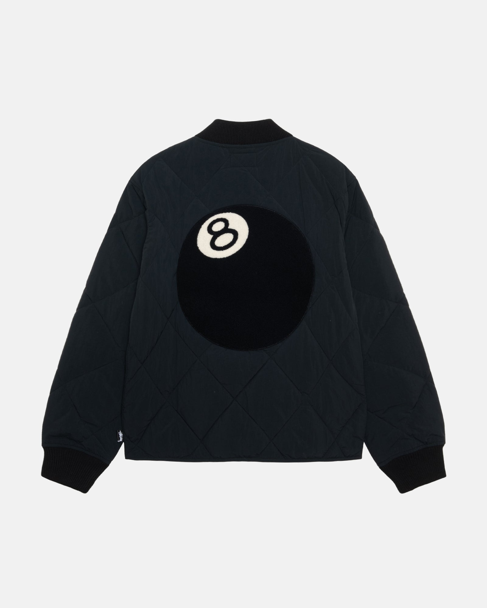 Stussy-8-Ball-Black-Quilted-Liner-Jacket-back LEATEHR MOTO (2)