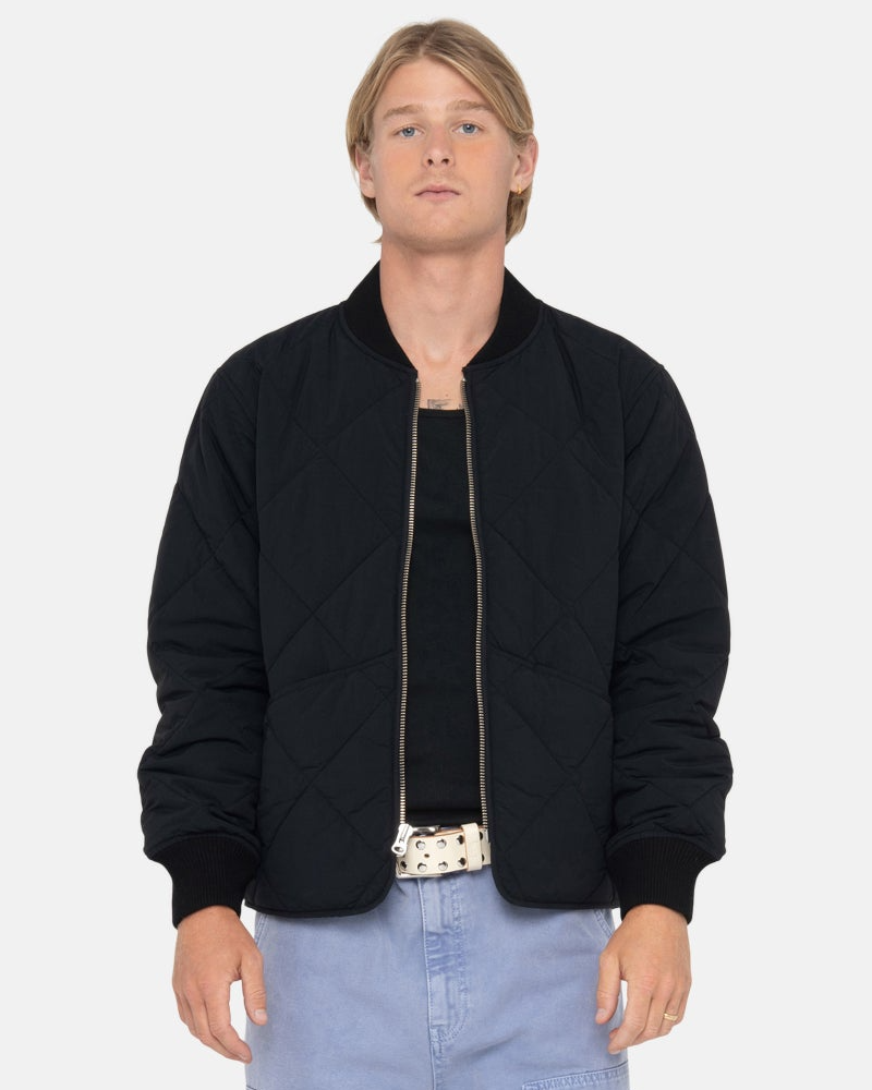 Stussy-8-Ball-Black-Quilted-Liner-Jacket-back LEATEHR MOTO