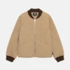 Stussy-8-Ball-Brown-Quilted-Liner-Jacket-LEATHER MOTO