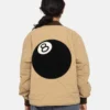 Stussy-8-Ball-Brown-Quilted-Liner-Jacket-LEATHER MOTO