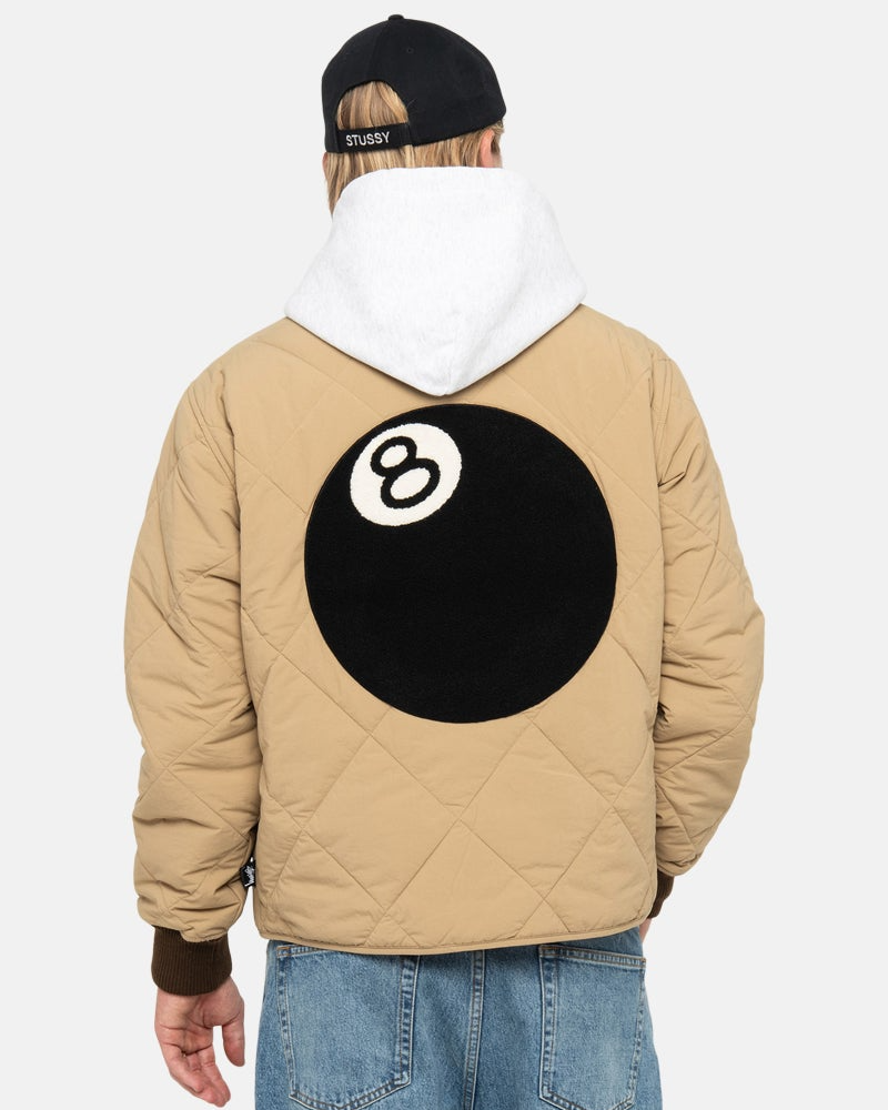 Stussy-8-Ball-Brown-Quilted-Liner-Jacket-LEATHER MOTO
