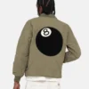 Stussy-8-Ball-Olive-Quilted-Liner-Jacket LEATHER MOTO