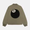 Stussy-8-Ball-Olive-Quilted-Liner-Jacket LEATHER MOTO