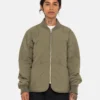Stussy-8-Ball-Olive-Quilted-Liner-Jacket LEATHER MOTO