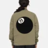Stussy-8-Ball-Olive-Quilted-Liner-Jacket LEATHER MOTO