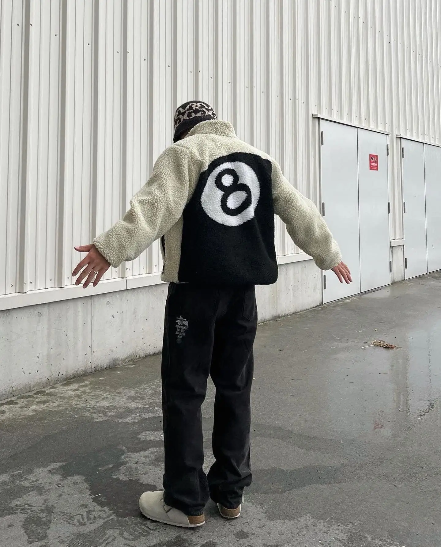 Stussy-8-Ball-Sherpa-Fleece-Reversible-Jacket-LEATHER MOTO