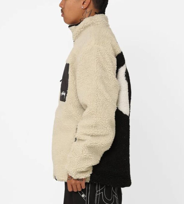 Stussy-8-Ball-Sherpa-Fleece-Reversible-Jacket-LEATHER MOTO