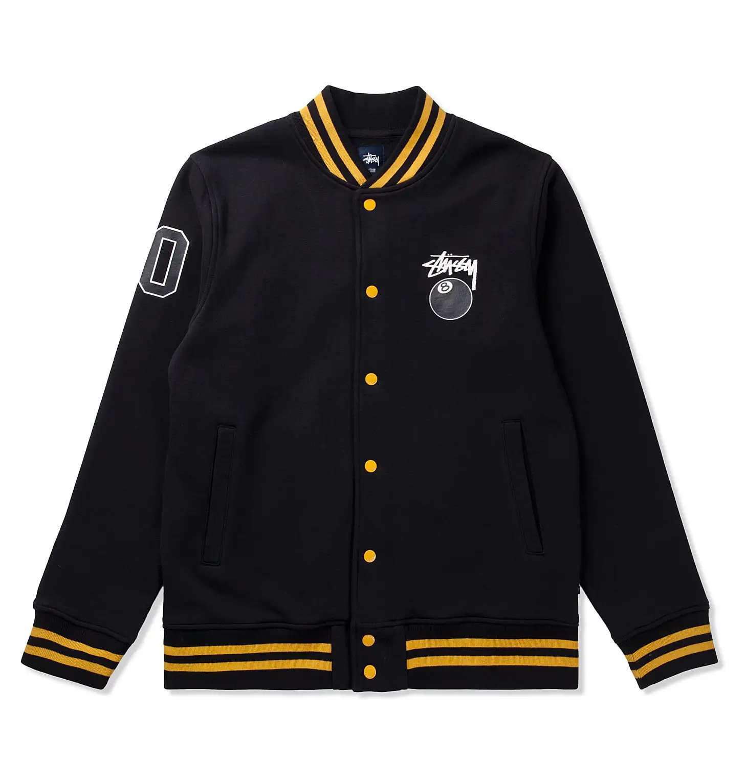 Stussy-Black-8-Ball-Varsity-Jacket leather jacket