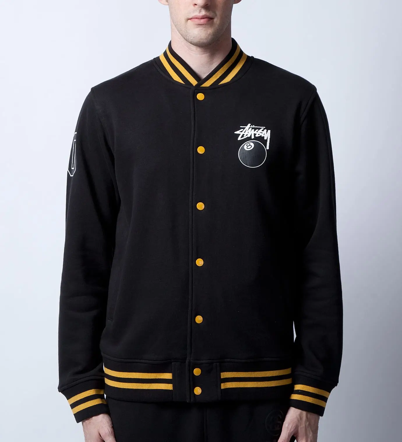 Stussy-Black-8-Ball-Varsity-Jacket leather jacket