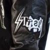 Stussy-x-Kostas-Seremetis-Black-Wool-Leather-Varsity-Jacket-leather moto