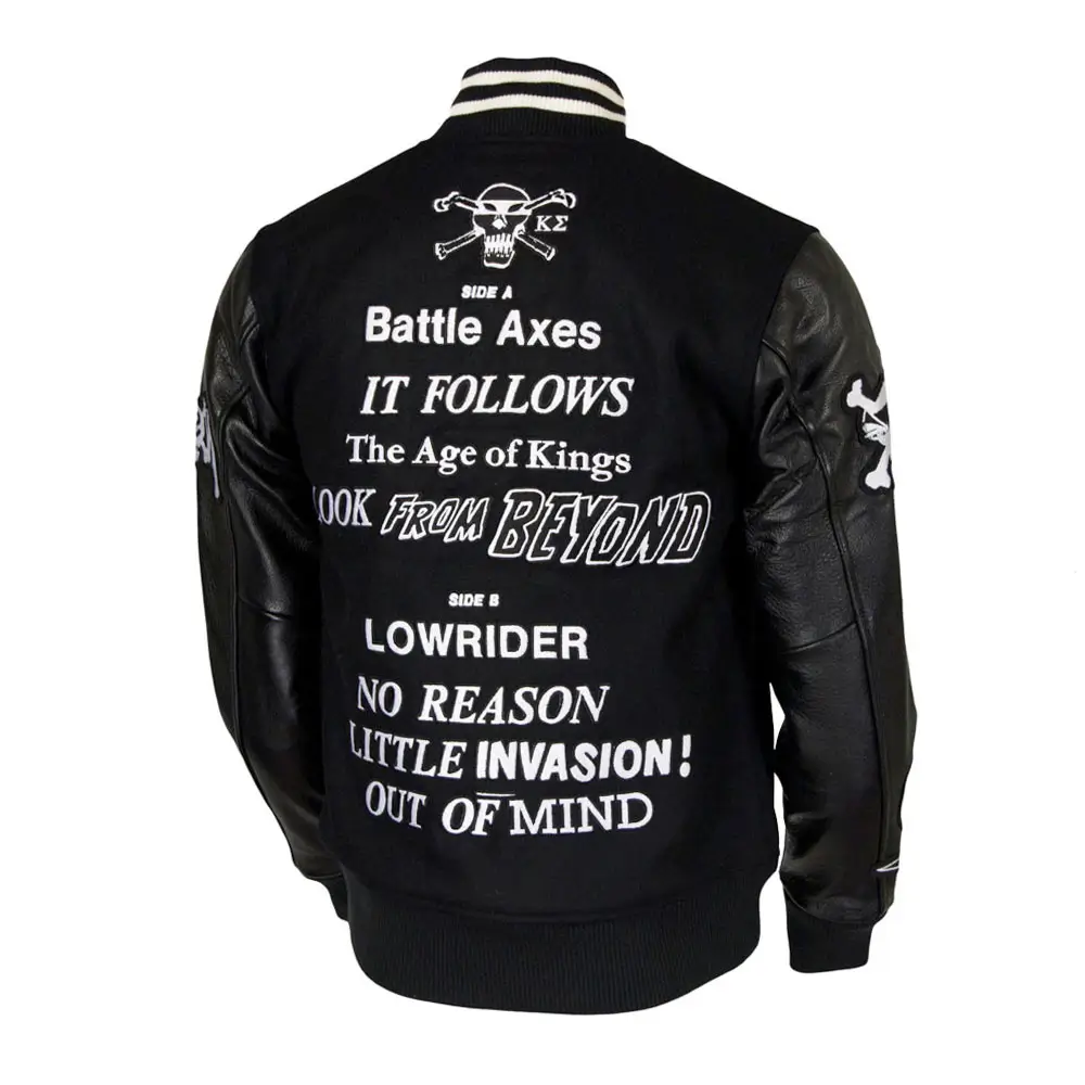 Stussy-x-Kostas-Seremetis-Black-Wool-Leather-Varsity-Jacket-leather moto