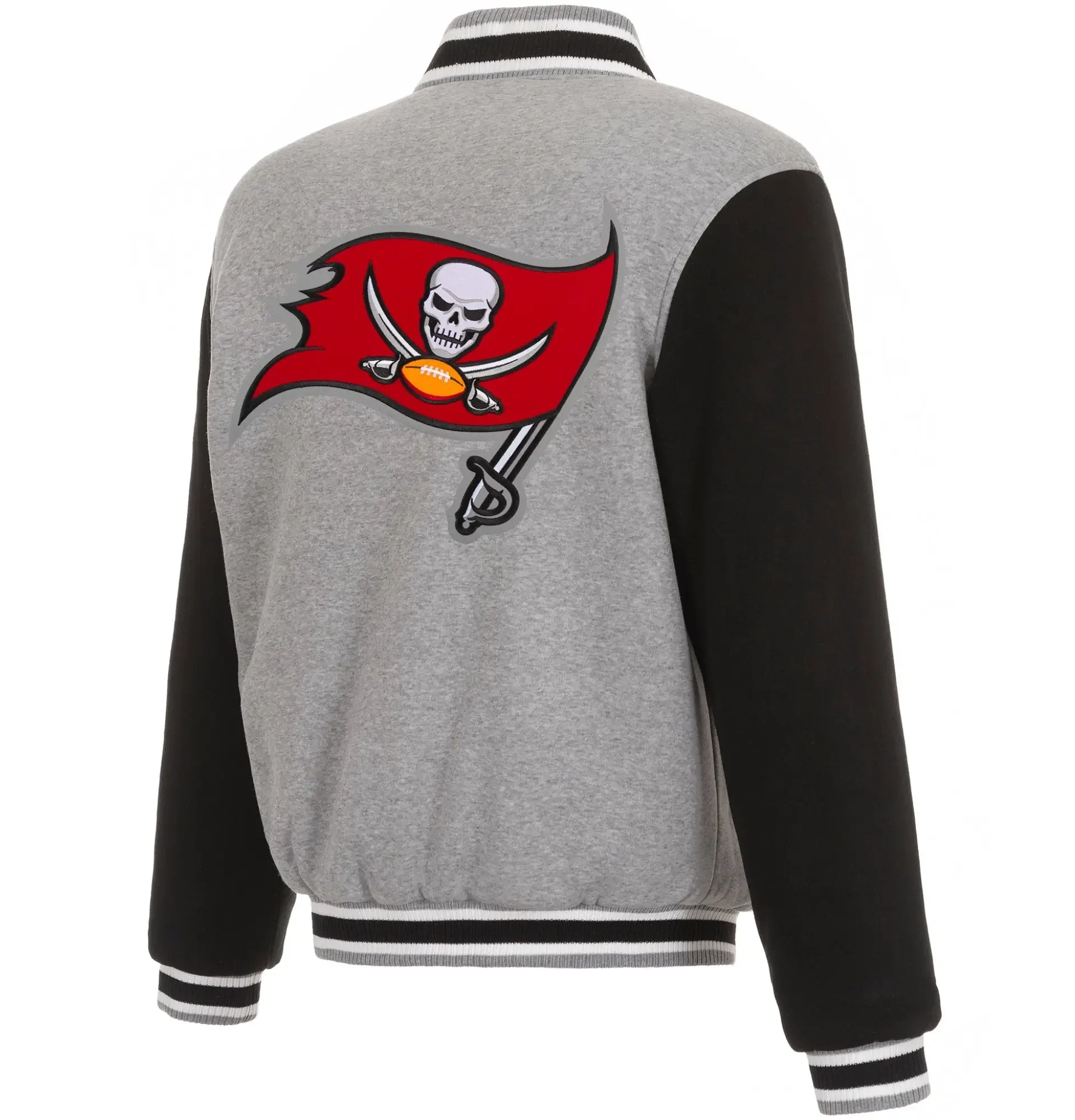 Tampa-Bay-Buccaneers-Classic-Rib-Wool-Varsity-Jacket-Gray-Black-LeatherMoto