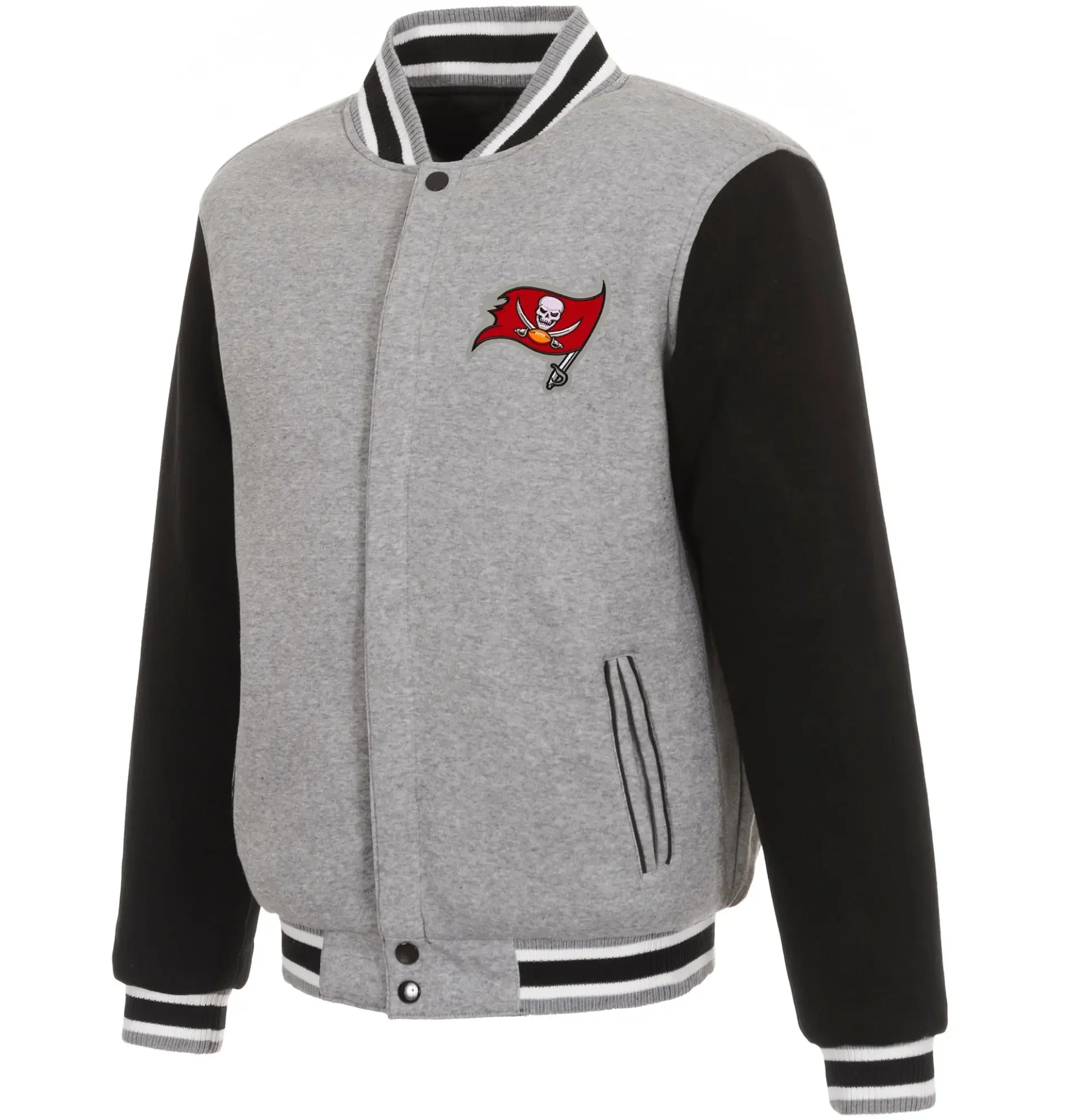 Tampa-Bay-Buccaneers-Classic-Rib-Wool-Varsity-Jacket-Gray-Black-LeatherMoto