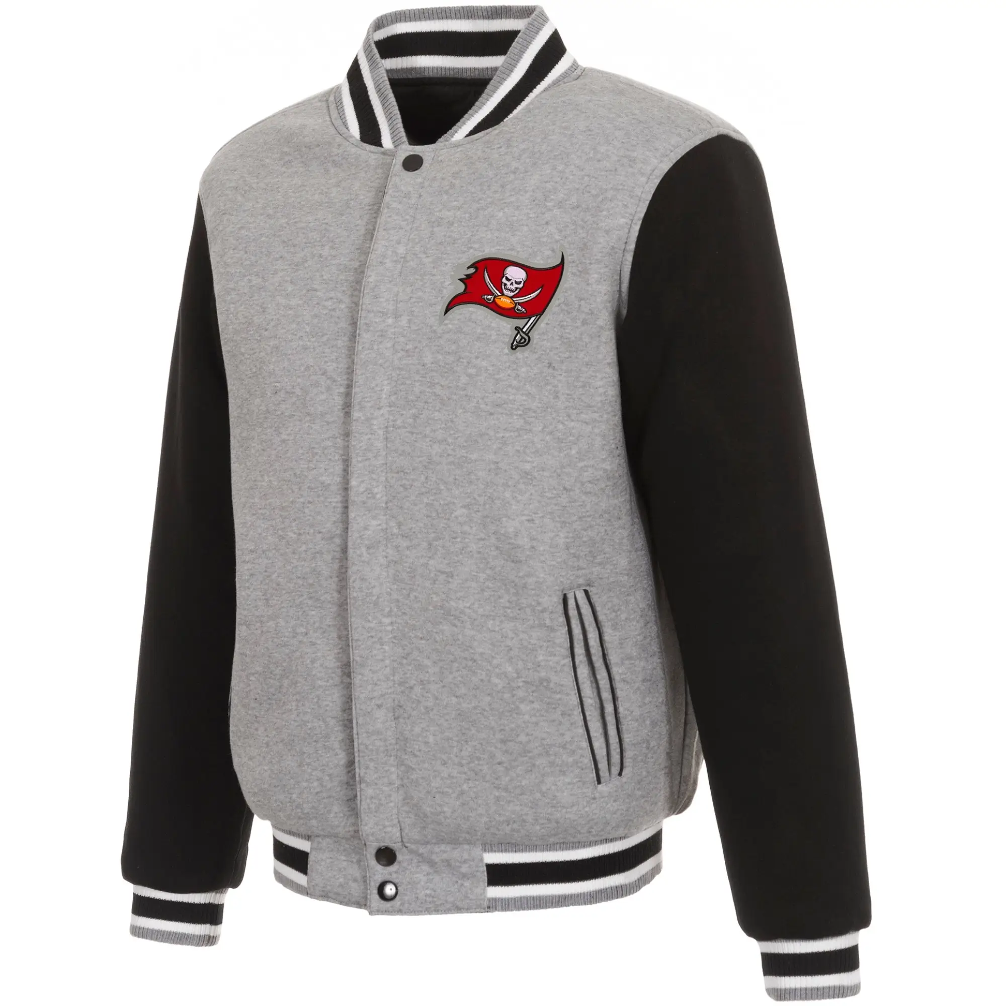 Tampa-Bay-Buccaneers-Classic-Rib-Wool-Varsity-Jacket-Gray-Black-LeatherMoto